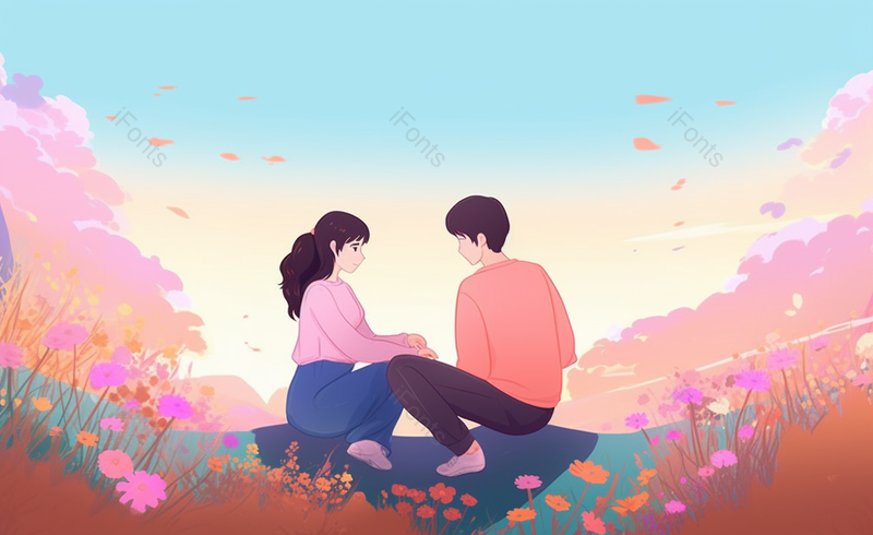 520浪漫情人节情侣约会插画,插画/手绘图,插画/手绘图库,插画/手绘图下载,插画/手绘